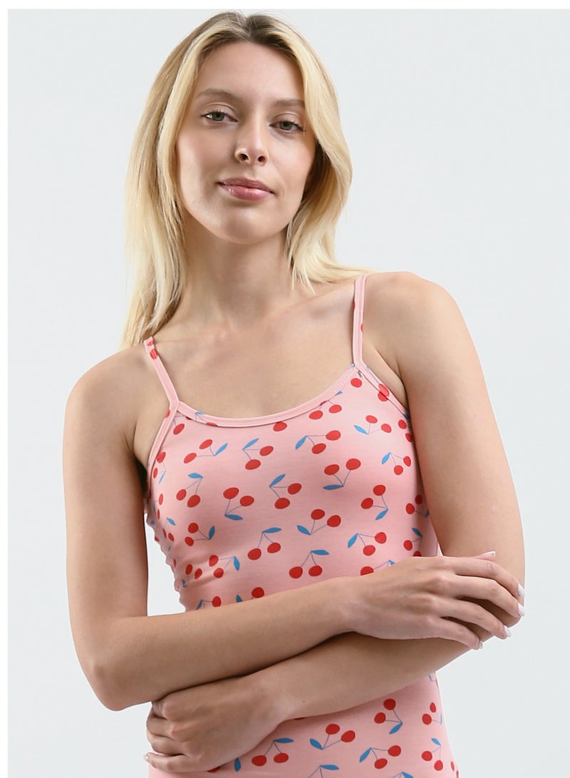 Mesery Sleep Shirt Cotton Thin Strap - Printed  - Image 4
