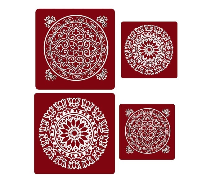 RANGOLI STICKER KOLAM STICKER FOR WALL TILE FLOOR STEEL STICKERMODELMM2MS2