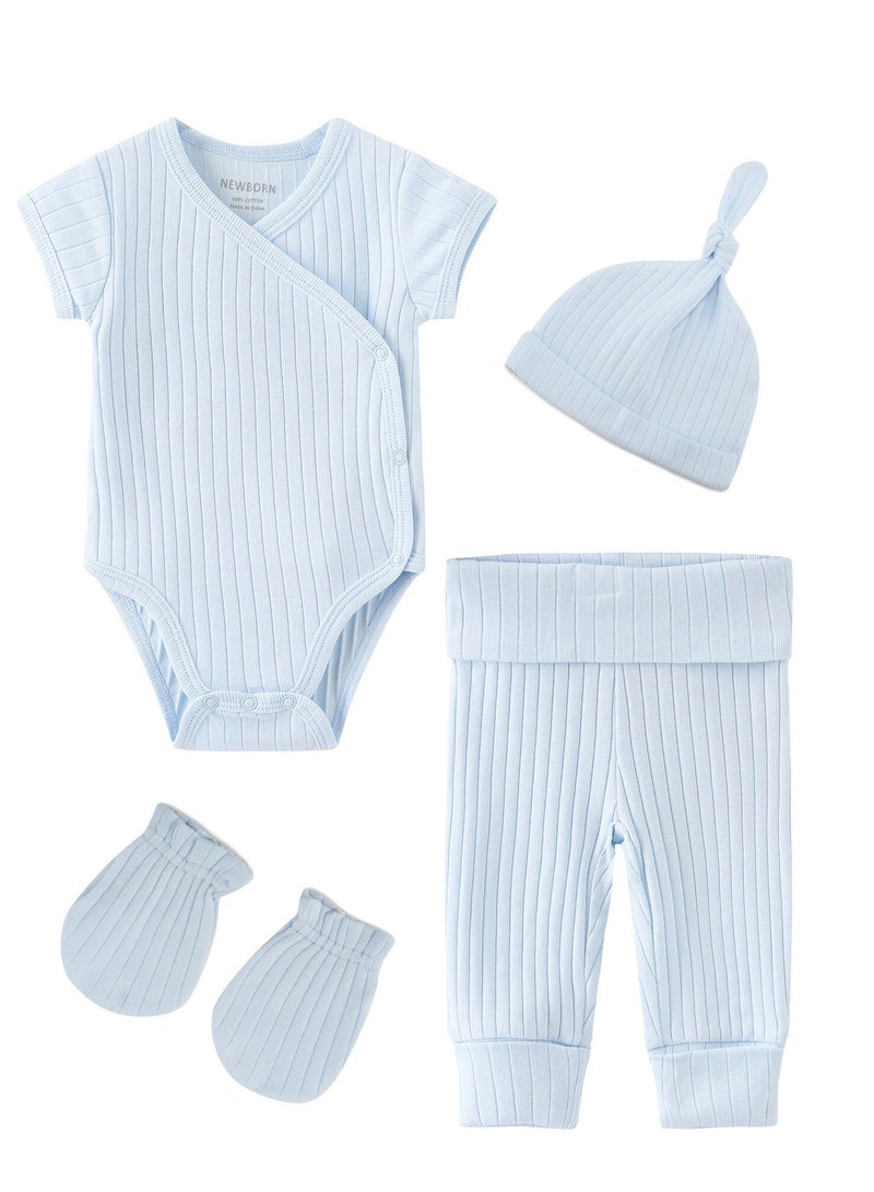 RedMapleTEK 8-Piece Set Of Newborn Baby Jumpsuit, Pants, Hat, Gloves, Socks - Image 2