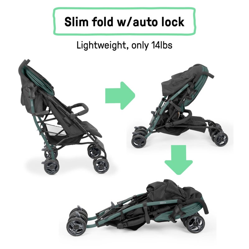 Ingenuity 3Dlite Jewel Convenience Stroller â€“ Lightweight Folding Stroller with Car Seat Compatibility, Extra-Large Canopy & Storage - Image 5