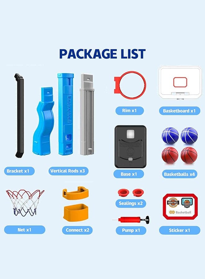 Garlo Toddler Basketball Hoop Height Adjustable, Kids Basketball Hoop for Indoor Outdoor Play, Pool Toys with 4 Balls and Pump, Swimming Pool Basketball Hoop for Kids Age 3-8 Birthday Gifts - Image 2