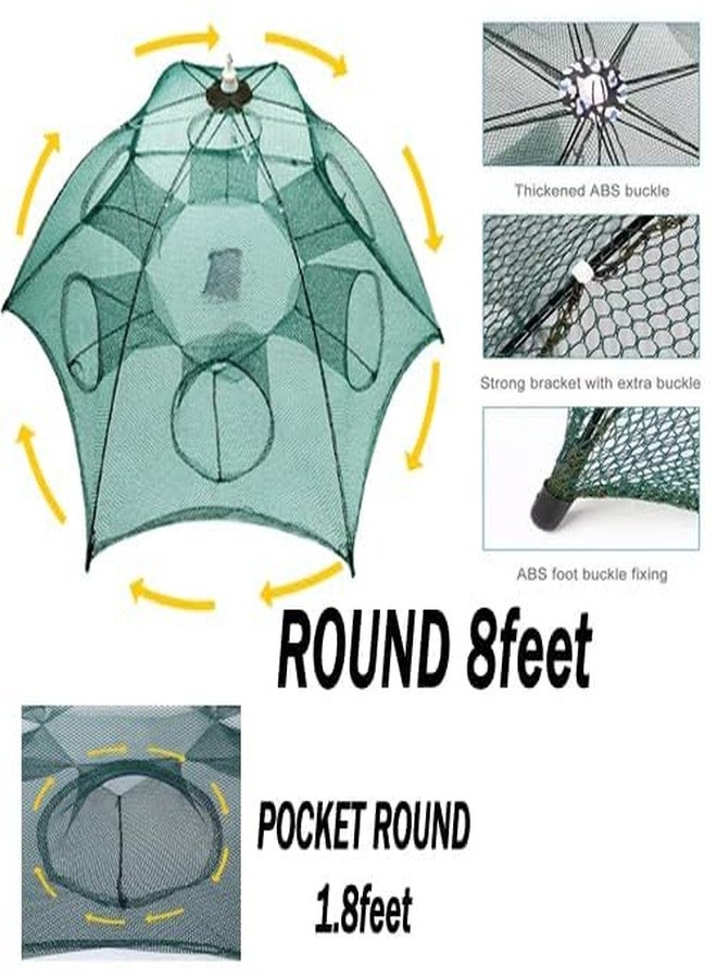 Fishnet 6 Pocket Umbrella Fishing Trap, 6mm Gap, Height 1.3ft, Curve 4ft, Radius 8.6ft, Pocket Round 1.8ft - Image 4