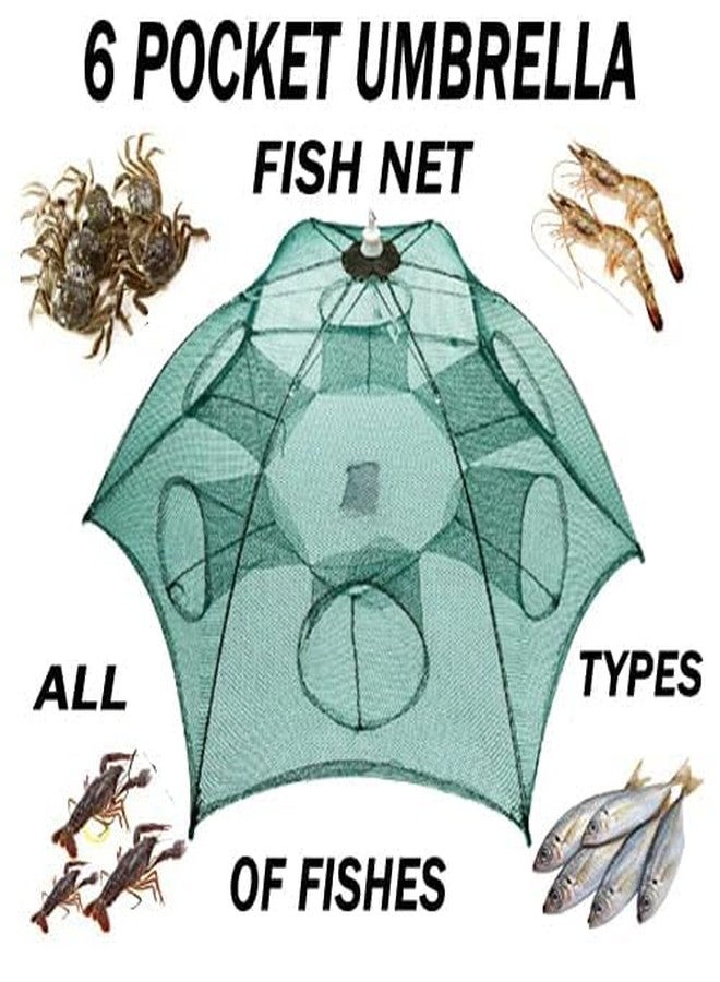 Fishnet 6 Pocket Umbrella Fishing Trap, 6mm Gap, Height 1.3ft, Curve 4ft, Radius 8.6ft, Pocket Round 1.8ft - Image 3