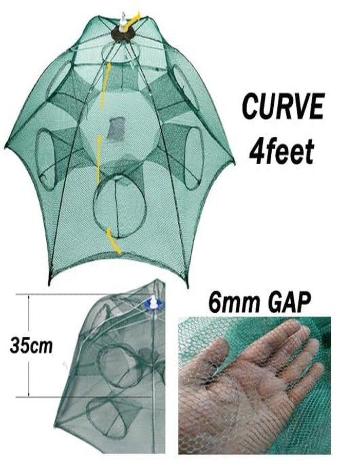 Fishnet 6 Pocket Umbrella Fishing Trap, 6mm Gap, Height 1.3ft, Curve 4ft, Radius 8.6ft, Pocket Round 1.8ft - Image 5