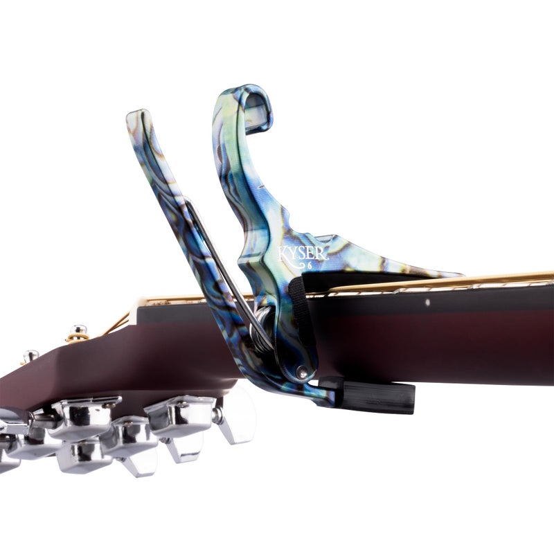 Kyser Musical Products Quick-Change Guitar Capo, KG6ABA, Abalone - For 6-String Acoustic Guitars, Made in USA, Quality, Strong, Lightweight, Quick & Easy Key Changes, Innovative, Perfect Fit - Image 3