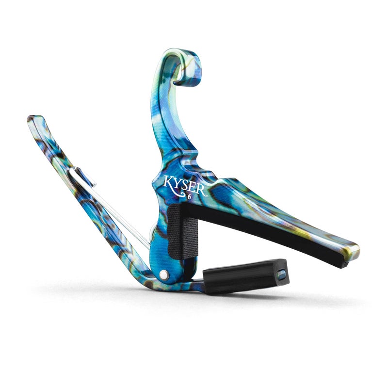 Kyser Musical Products Quick-Change Guitar Capo, KG6ABA, Abalone - For 6-String Acoustic Guitars, Made in USA, Quality, Strong, Lightweight, Quick & Easy Key Changes, Innovative, Perfect Fit - Image 1