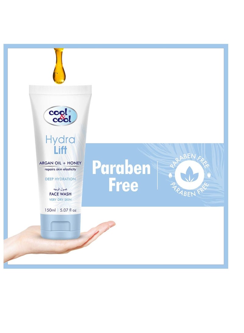 كول اند كول غسول الوجه هيدرا ليفت من كول آند كول 150 مل - تركيبة مرطبة مع زيت الأرغان والعسل، خالي من البارابين، ترطيب عميق وخالي من البارابين، يعيد مرونة البشرة - Image 2