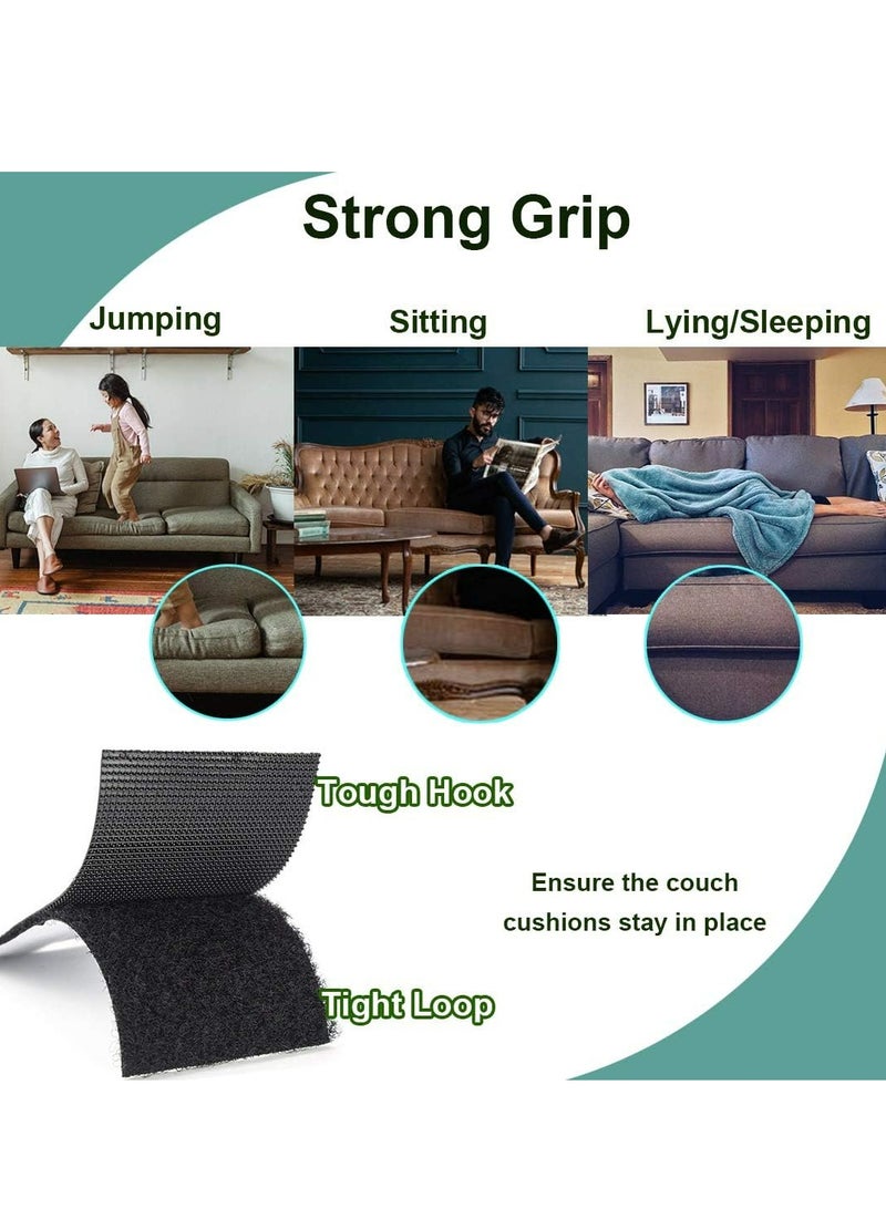 Couch Cushion Non Slip Pads for Reduce Couch Cushions Sliding，Hook and Loop Tape with Adhesive for Smooth Surfaces - Image 3