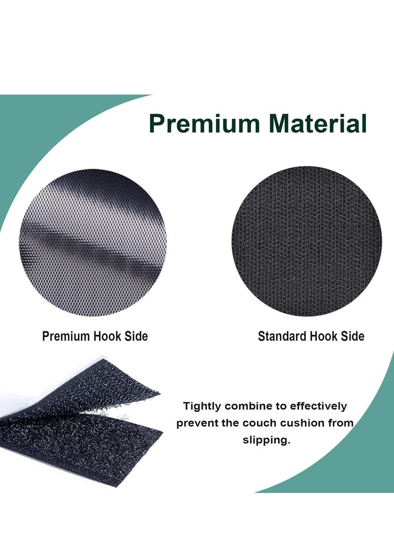 Couch Cushion Non Slip Pads for Reduce Couch Cushions Sliding，Hook and Loop Tape with Adhesive for Smooth Surfaces - Image 2