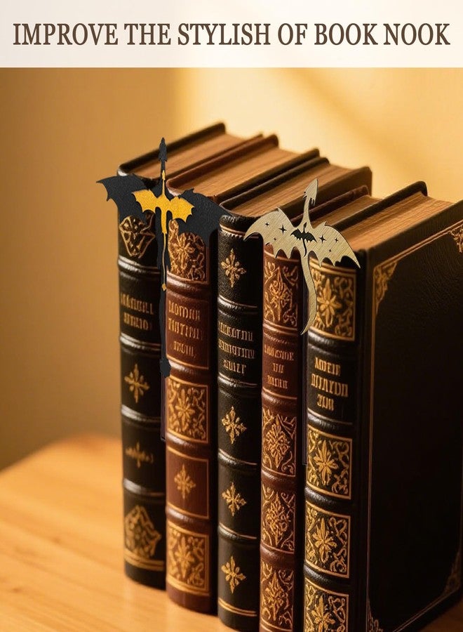 BADAO 4th Wing Merch,2PCS Dragon Bookshelf Decor for Fantasy Lovers,Wooden 4th Wing Booktok Decoration,Book Accessories Merchandise,Christmas Birthday Gifts for Bookish Book Lovers Booknook,Bookend Display - Image 5