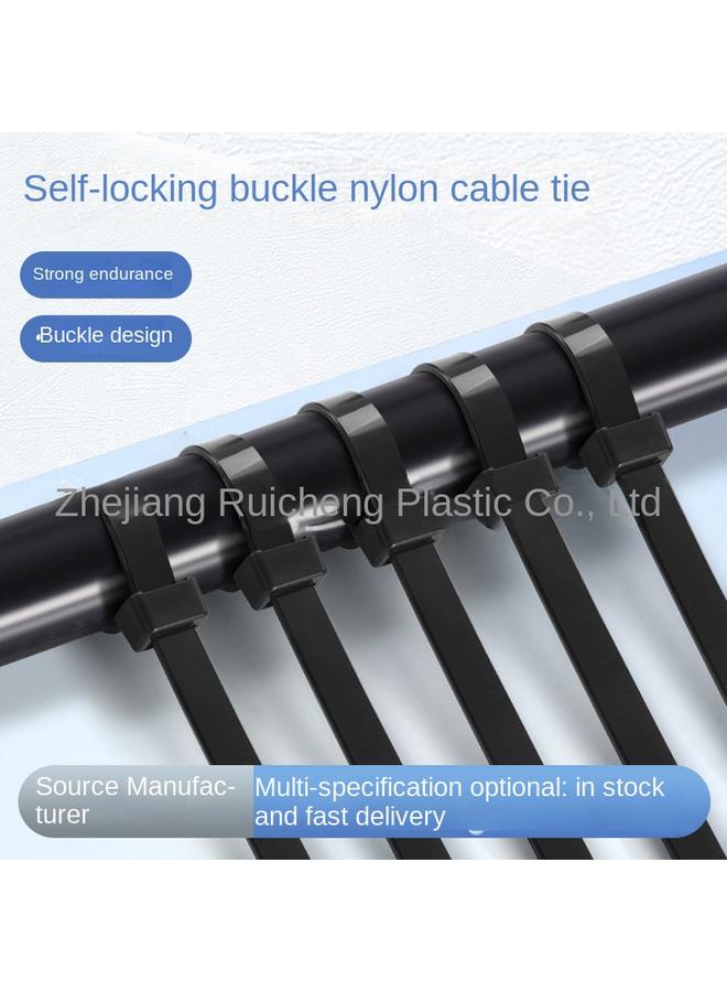 Bluejw Black Cable Tie Manufacturers Wholesale Black And White 3X100 150200 4*200 Plastic Rolled Belt Cable Tie - Image 3