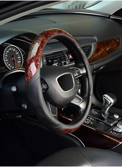 GROIC Wood Grain Steering Wheel Cover,Universal 38cm Steering Wheel Cover Microfiber Leather Viscose, Breathable, Anti-Slip,Car Interior,Automobile Decoration Accessories  - Image 5