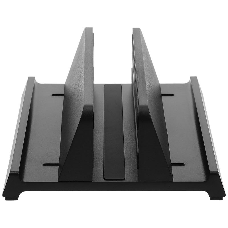 Adjustable ABS Laptop Stand with Single Slot for Tablet and Phone Black Desktop Dock - Image 2