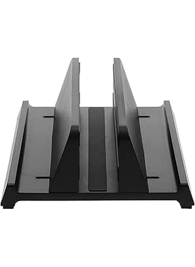 Adjustable ABS Laptop Stand with Single Slot for Tablet and Phone Black Desktop Dock - Image 1