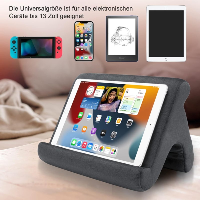 SAMHOUSING Tablet Pillow Stand - Holder & Dock for Bed with 3 Viewing Angles, Compatible with Tablets, Phones & iPad Pro 9.7, 10.5, 12.9 Air Mini 4, 3, Kindle, E-Reader & Books (Grey) - Image 4