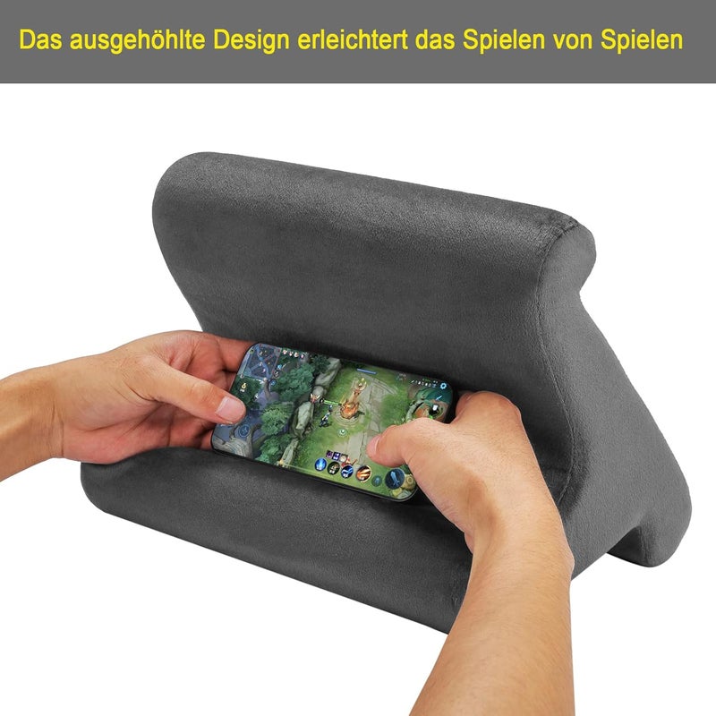 SAMHOUSING Tablet Pillow Stand - Holder & Dock for Bed with 3 Viewing Angles, Compatible with Tablets, Phones & iPad Pro 9.7, 10.5, 12.9 Air Mini 4, 3, Kindle, E-Reader & Books (Grey) - Image 3
