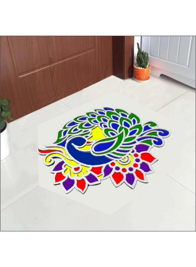 PICRAZEE حصائر قوالب رنجولي بيكرازي سهلة الاستخدام، سهلة التعبئة، لوحات رنجولي قابلة لإعادة الاستخدام، محمولة، زينة ديوالي للمنزل والمكتب (11.7 بوصة) (D4) - Image 2