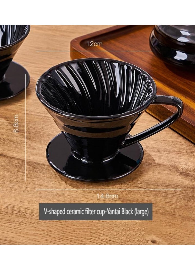 EXCLIFE V-shaped ceramic filter cup - black (large) - Image 1