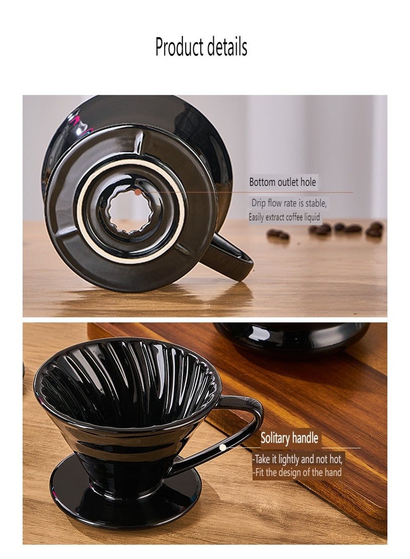 EXCLIFE V-shaped ceramic filter cup - black (large) - Image 3