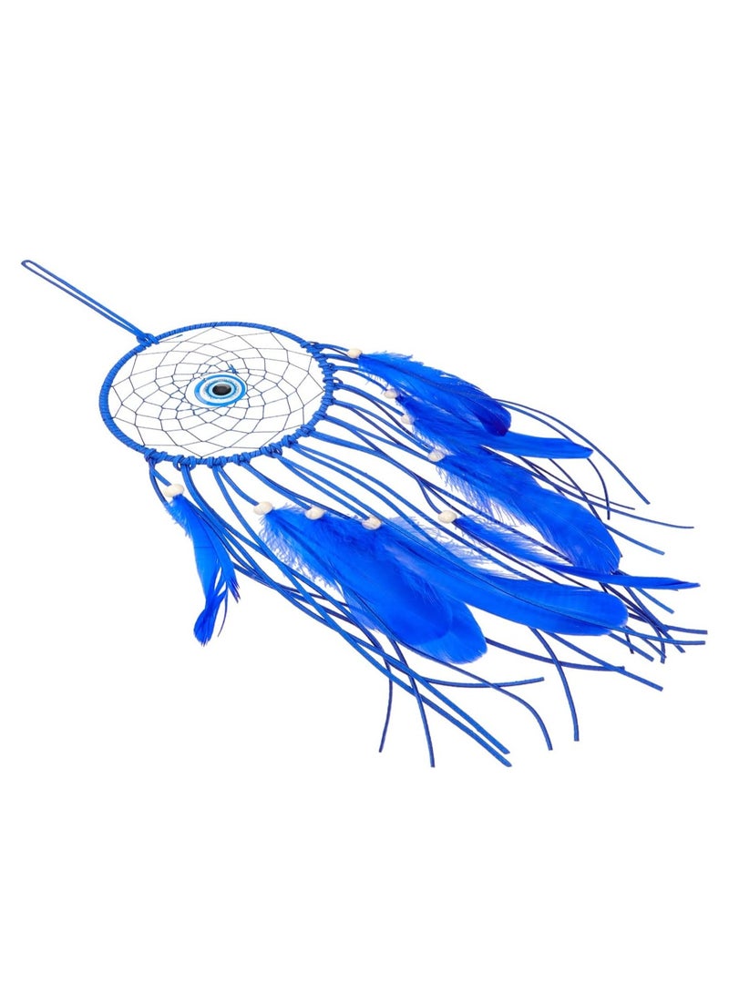 Dream Catcher Feather Blue Evil Eye Wall Hanging/Wall Decoration Items For Living Room/Wall Decor Accessories Interior Gadgets/Car Mirror Hanging Accessories/Bedroom Decor - Image 3