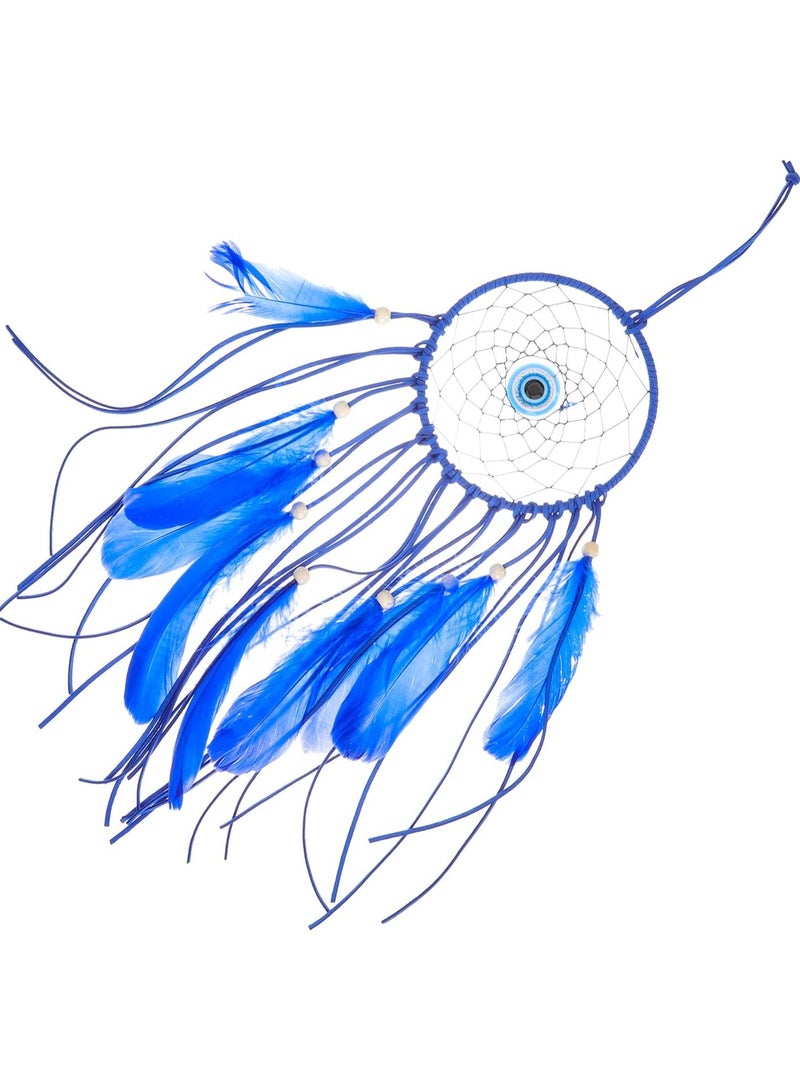 Dream Catcher Feather Blue Evil Eye Wall Hanging/Wall Decoration Items For Living Room/Wall Decor Accessories Interior Gadgets/Car Mirror Hanging Accessories/Bedroom Decor - Image 2