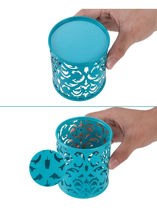 EasyPag 2 Pack Pen Holder For Desk Premium Metal Pencil Holder Pen Cup Marker Holder Makeup Brush Holders Desk Accessories & Workspace Organizers For Home School & Officedark Teal - Image 5
