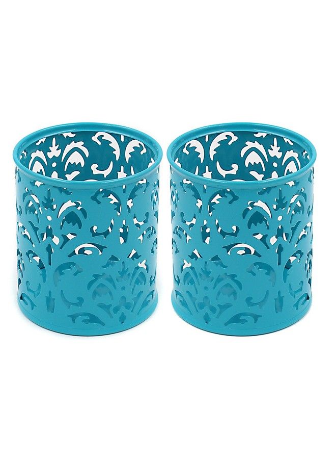 EasyPag 2 Pack Pen Holder For Desk Premium Metal Pencil Holder Pen Cup Marker Holder Makeup Brush Holders Desk Accessories & Workspace Organizers For Home School & Officedark Teal - Image 3