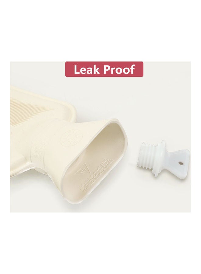 NIBEMINENT Long Strip Rubber Hot Water Bottle With Cotton Knit Cover - Red/White - Image 3