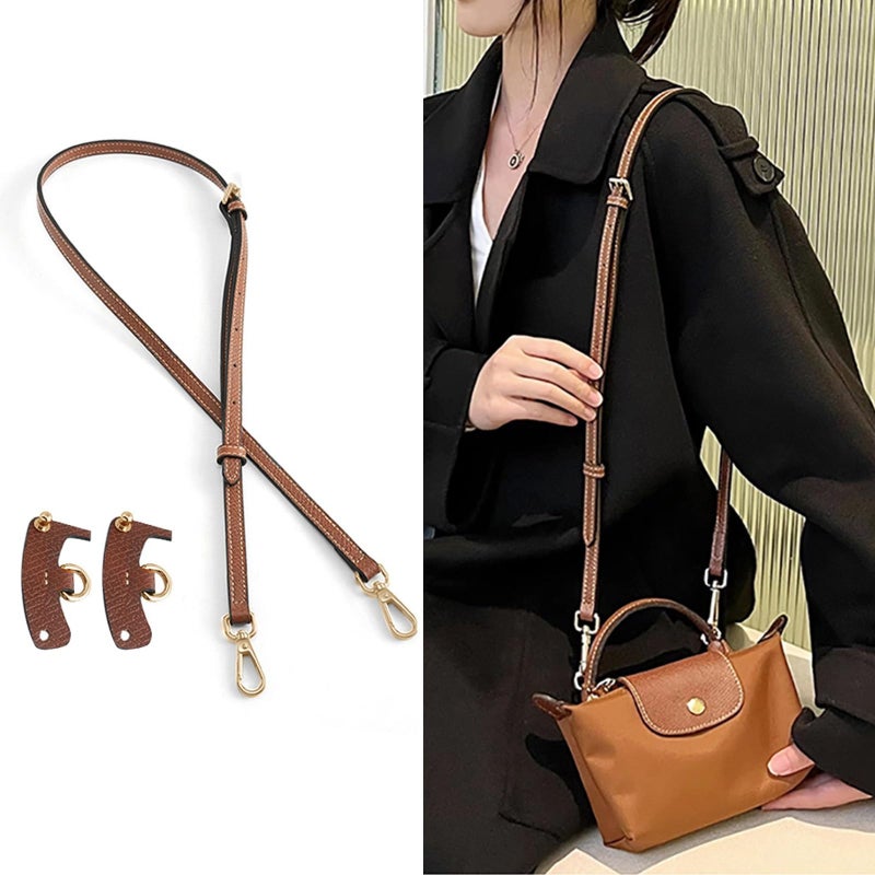 Leather shoulder strap for bag conversion, no need for punching holes, adjustable crossbody strap - Image 5