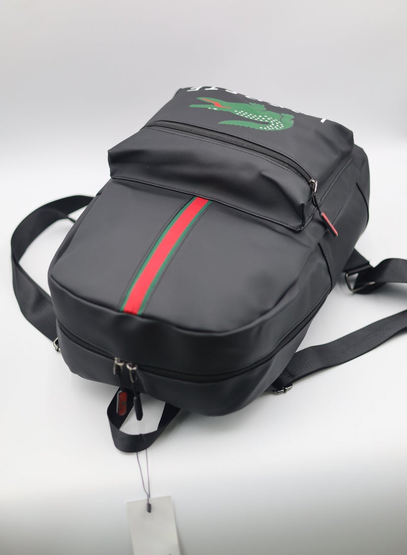 لاكوست حقيبة ظهر لاكوست مطبوعة بنقش التمساح - Image 4