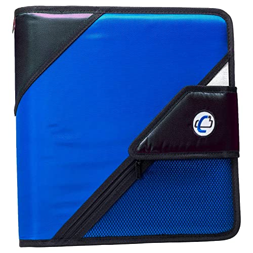 Case it Case-it The Open Tab Velcro Opening Binder - 2 Inch O-Rings - 5 Color Tab Expanding File Folder - Multiple Pockets - 400 Sheet Capacity - Blue S-826-A - Image 1