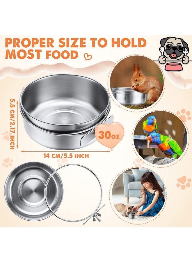 Aoriher 4 Packs Stainless Steel Bird Feeding Dish Cups 30 oz Bird Feeder Parrot Water Food Bowl Stainless Steel Pet Bowls with Clamp Bird Cage Accessories for Bird Cockatiel Budgies Parakeet Small Animals - Image 4