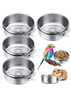 4 Packs Stainless Steel Bird Feeding Dish Cups 30 oz Bird Feeder Parrot Water Food Bowl Stainless Steel Pet Bowls with Clamp Bird Cage Accessories for Bird Cockatiel Budgies Parakeet Small Animals - pzsku/ZAEBA962DFA5594EEEE34Z/45/_/1737031685/72a43398-856c-4646-891c-7d77ce0623a8