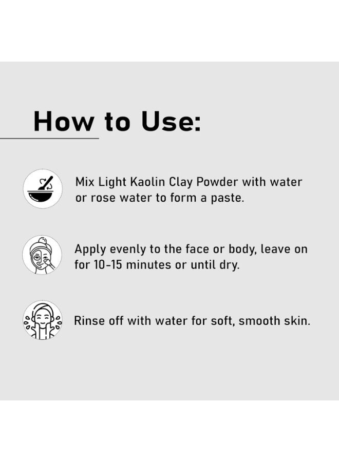 minature mi nature Light Kaolin Clay Powder | Pure & Natural | For Facial Clay Mask, Exfoliator| 227g (8oz) (0.5 lb) - Image 3