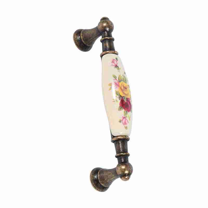 Vintage Ceramic Door Handles: Quality Alloy And Ceramic Build, 8 Sizes - Vintage Rose Flower Pattern Ceramic Cabinet Knobs for Kitchen Cupboard, Drawer, Wardrobe, Closet - Image 4