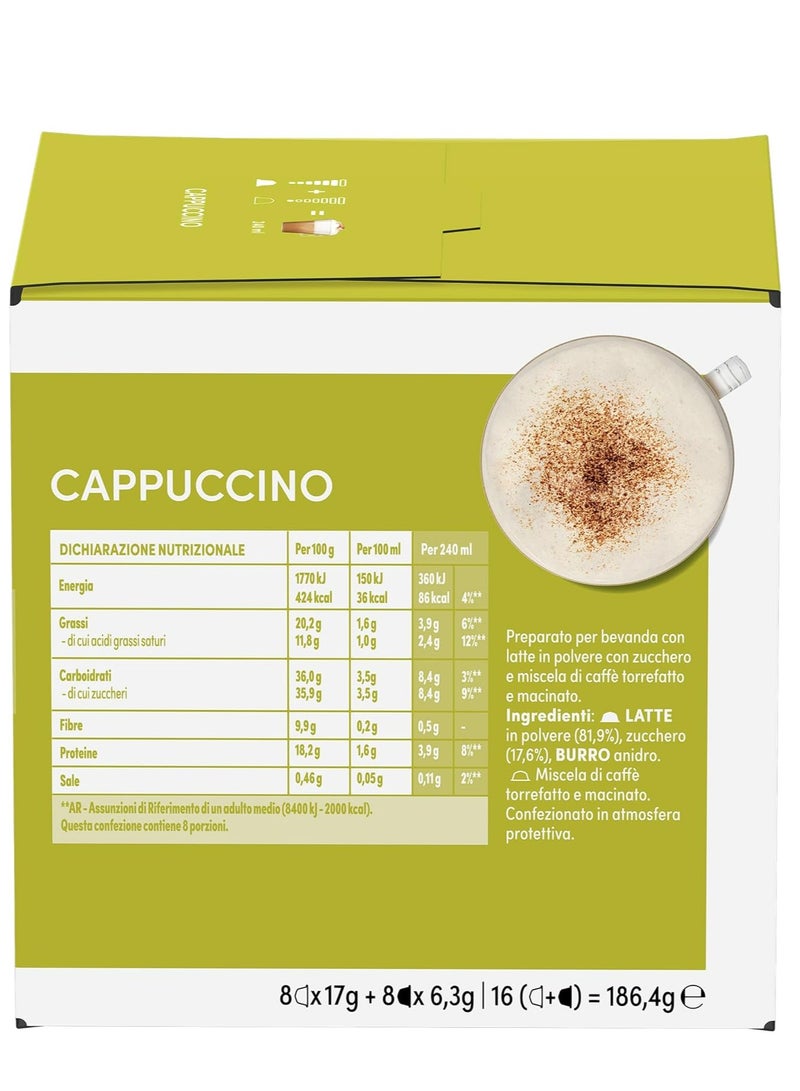 nescaf_dolce_gusto Cappuccino 16 Coffee Capsules 186.4g Pack of 3 - Image 3