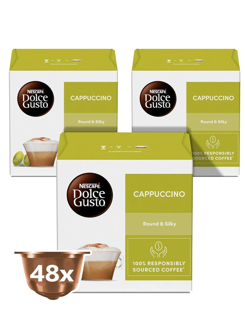 nescaf_dolce_gusto Cappuccino 16 Coffee Capsules 186.4g Pack of 3 - Image 1