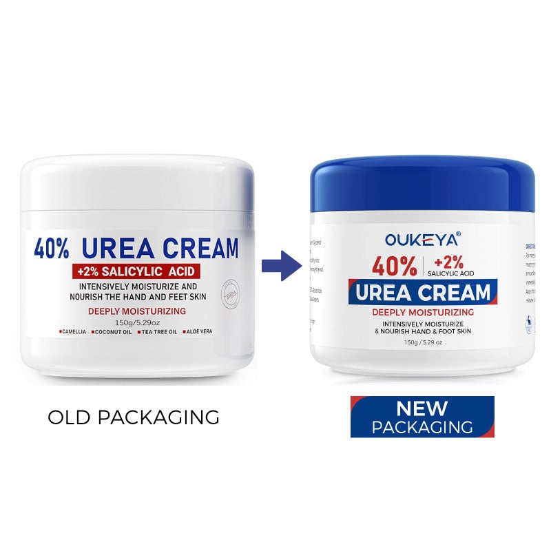 OUKEYA NEW FORMULA Urea Cream 40% Plus 2% Salicylic Acid for Feet Maximum Strength, Dry Cracked Hand Heel Moisturizing Repair Lotion for Knees, Elbows, Removes Corns, Dead Skin Cream, 5.29 oz - Image 2