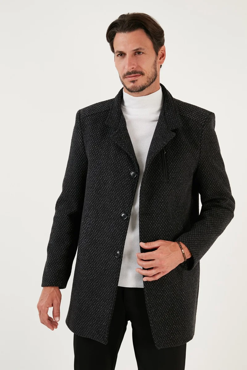 Buratti Buttoned Melted Slim Fit Cashew Coat Men's Coat 5840099N