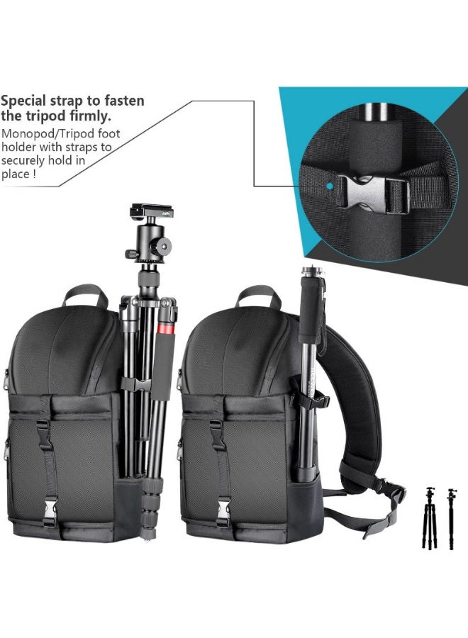 Professional Camera Sling Backpack for Nikon Canon Sony and Other DSLR and Lens, Tripod, Other Accessories, Waterproof and Anti-Tear Bag with Padded Partitions - Image 4
