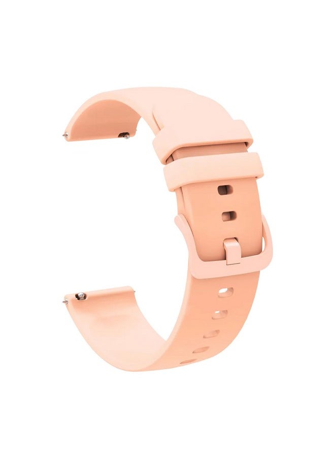 ACM ACM Watch Strap Silicone Belt 20mm compatible with Noise Noisefit Diva 2 Smartwatch Color Hook Band Creame Pink  - Image 1
