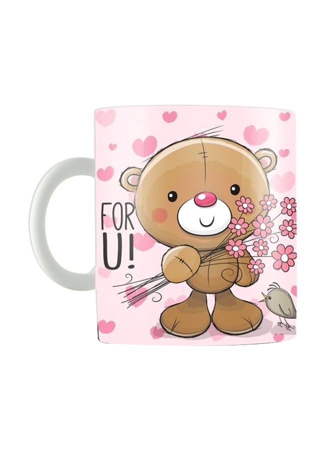 RYN Printed Ceramic Coffee Mug Pink/Brown/White One Size