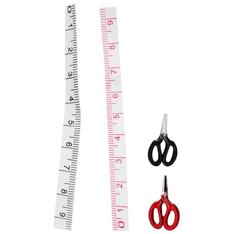 Miniature Scissor And Sewing Ruler Set Dollhouse Model Simulation Prop - Image 2