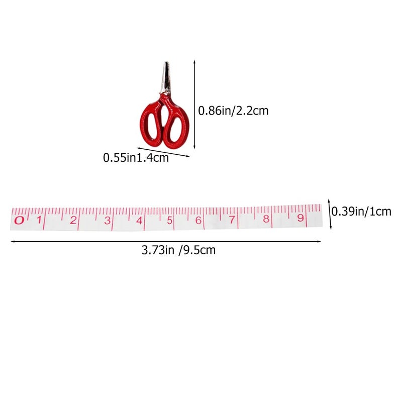Miniature Scissor And Sewing Ruler Set Dollhouse Model Simulation Prop - Image 3