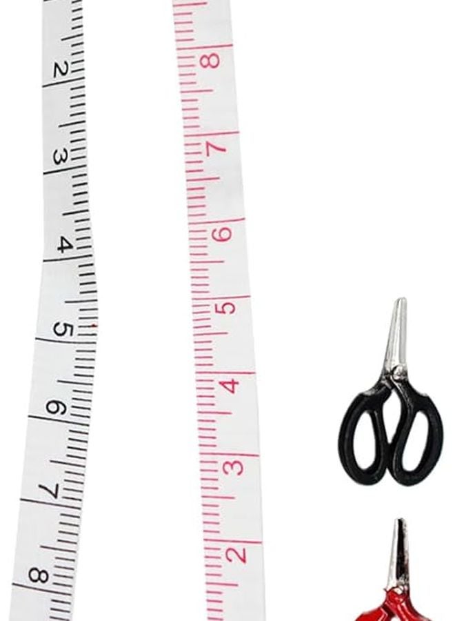 Miniature Scissor And Sewing Ruler Set Dollhouse Model Simulation Prop - Image 1