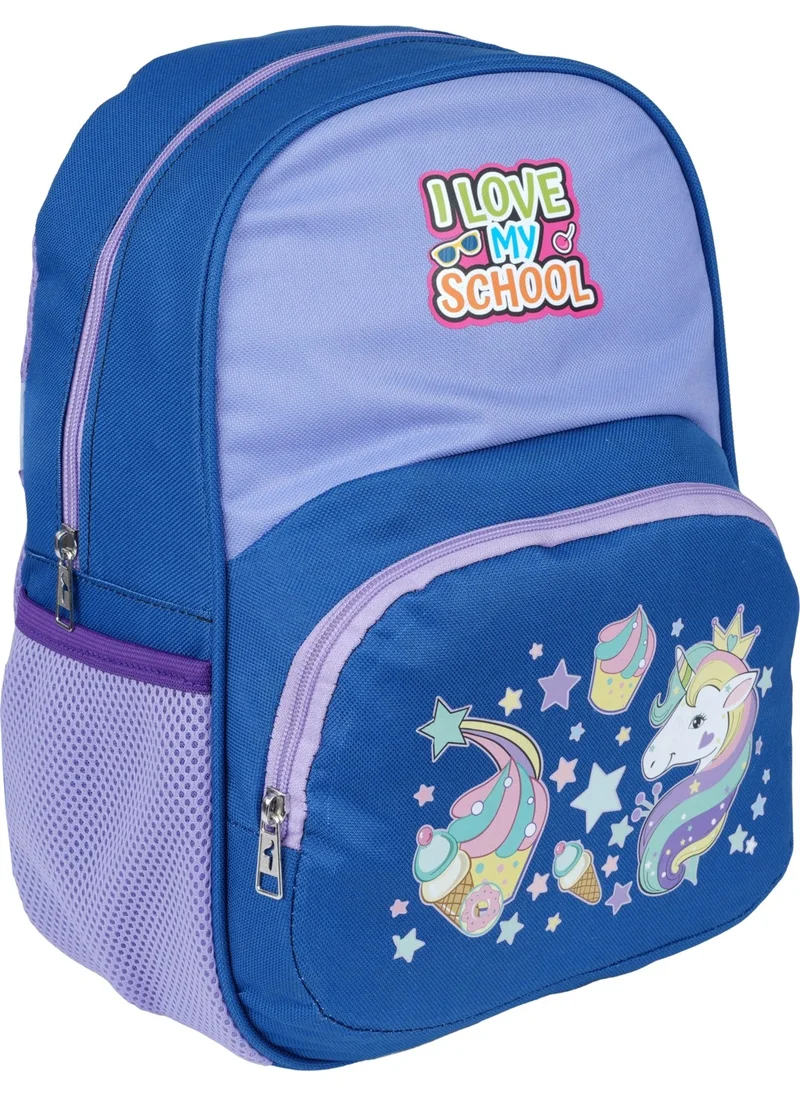 ريلاكسن 3030 Unicorn Patterned Navy Blue Lilac Kindergarten Bag
