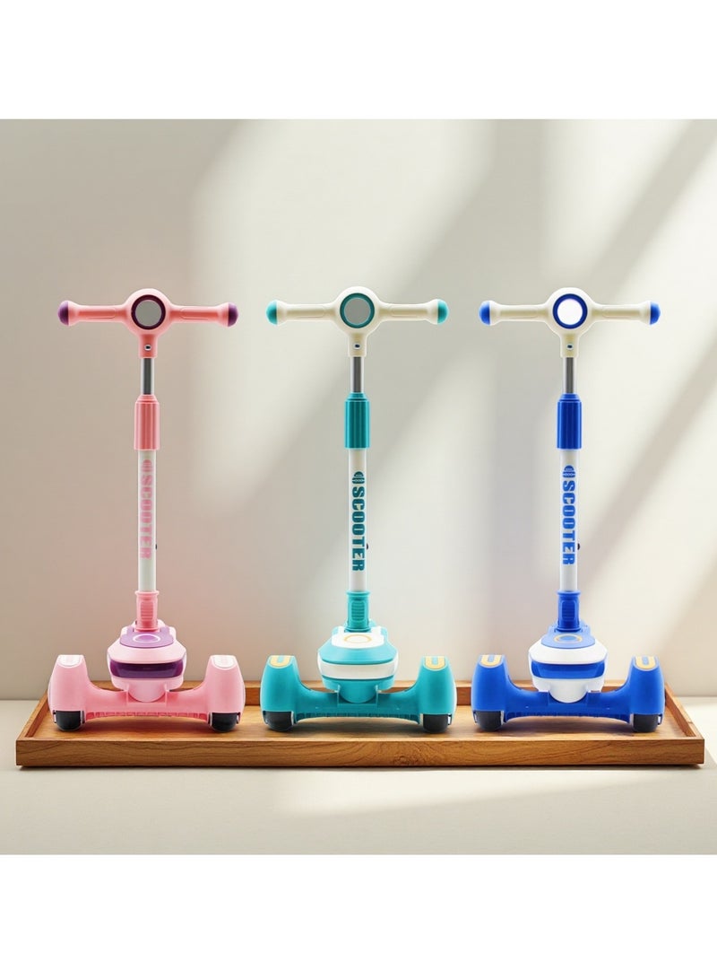 إيزي فيتشور سكوتر إيزي فيوتشر للأطفال مع موسيقى، تصميم قابل للطي، مقبض قابل لتعديل الارتفاع، عجلات من البولي يوريثان بإضاءة LED وفرامل خلفية - مثالي للأطفال من 3 إلى 8 سنوات - Image 5