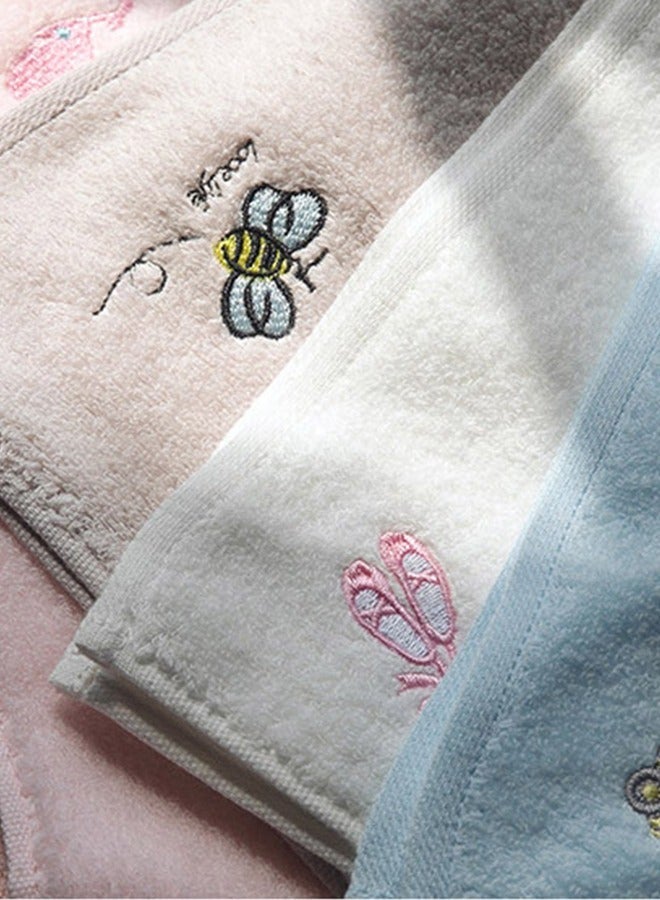 SANLI Bathroom Hand Towel 4 Sets,100% Cotton BathTowel/Face Towel Soft Absorbent Towel, Suitable For Adult And Children Bathroom kitchen,30×30CM(pink White Blue Grey) - Image 5