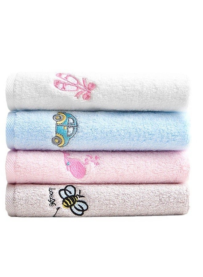 SANLI Bathroom Hand Towel 4 Sets,100% Cotton BathTowel/Face Towel Soft Absorbent Towel, Suitable For Adult And Children Bathroom kitchen,30×30CM(pink White Blue Grey) - Image 1
