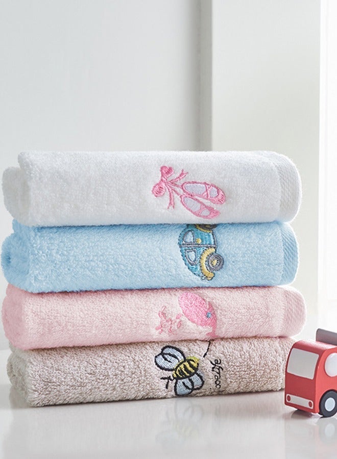 SANLI Bathroom Hand Towel 4 Sets,100% Cotton BathTowel/Face Towel Soft Absorbent Towel, Suitable For Adult And Children Bathroom kitchen,30×30CM(pink White Blue Grey) - Image 4